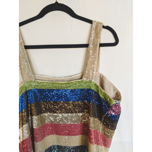 NWT Anthropologie Shimmer Striped Mini Dress 18W Plus Size - Picture 5 of 12
